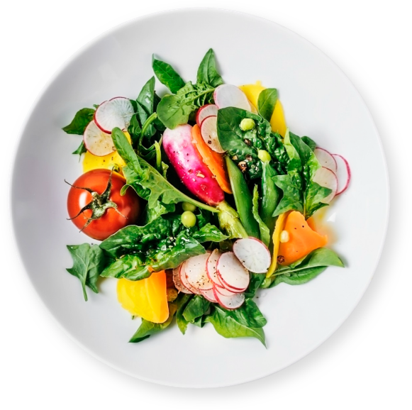 Vegetarian or Vegan Meal: Plate of Fresh Vegetables 